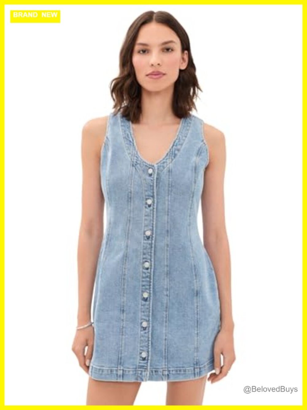 Z Supply Women's Jolie Denim Mini Dress, Sleeveless, Button Front, Casual Summer